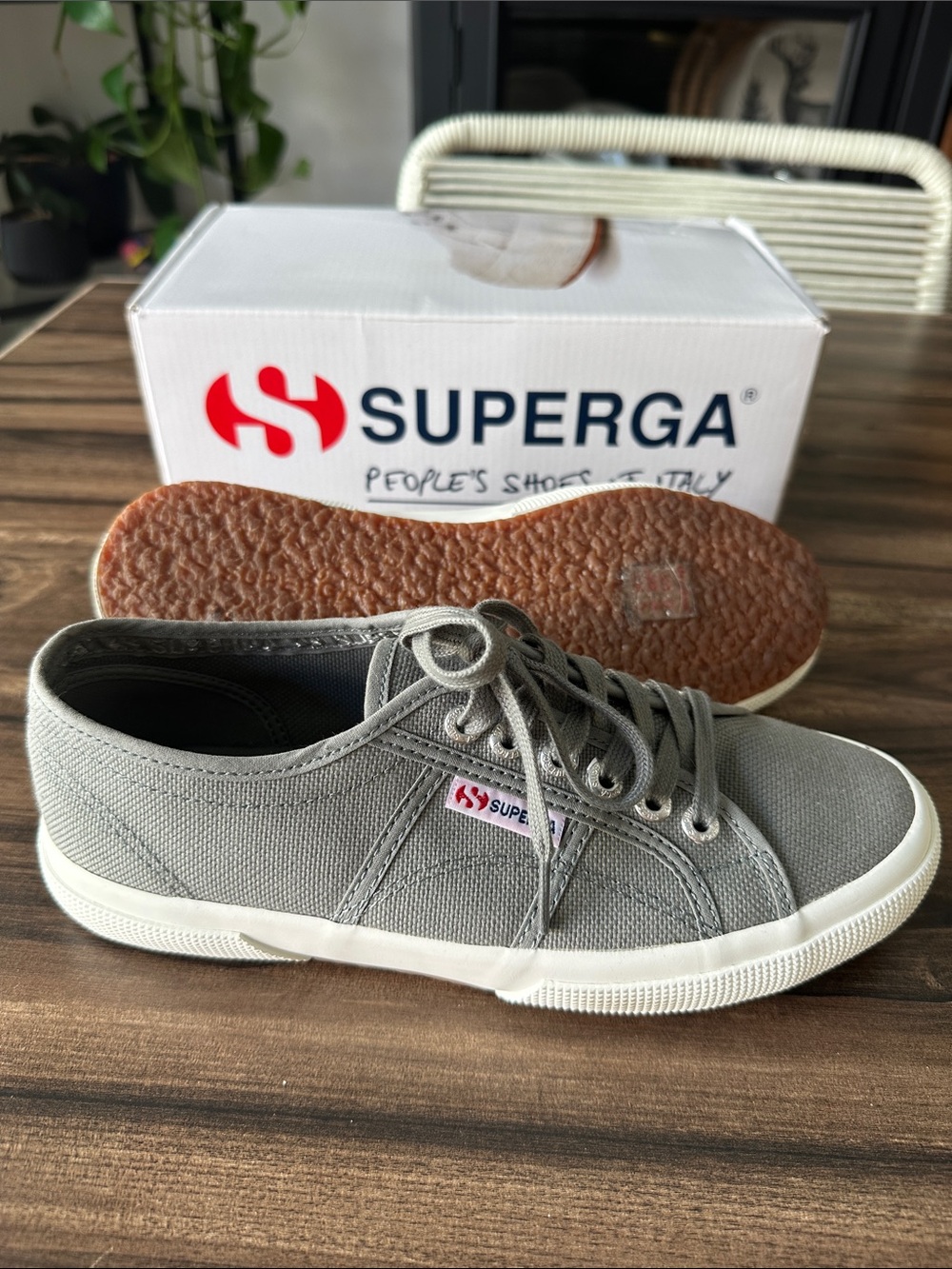 Superga Women's Low-Top Gray Canvas Sneakers